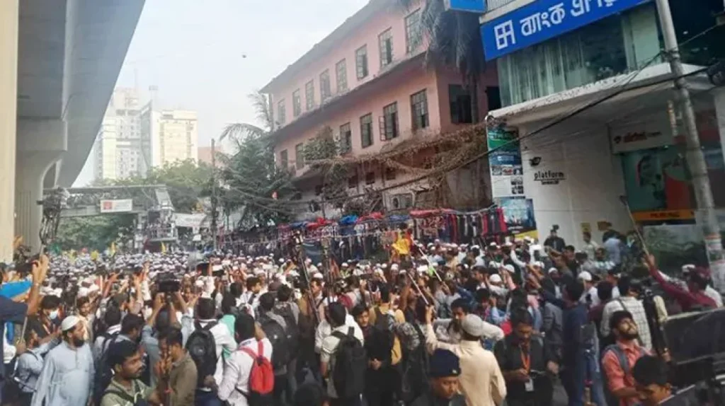 একতরফা তফসিল ঘোষণার প্রতিবাদে ইসলামী আন্দোলনের গণমিছিল