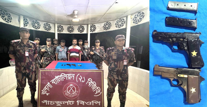 শার্শা সীমান্তে বিজিবির অভিযানে অস্ত্র উদ্ধারসহ আটক-২