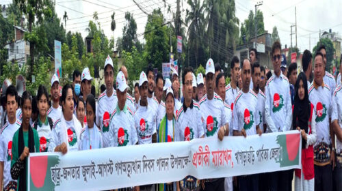 গণঅভ্যুত্থান দিবস উপলক্ষে খাগড়াছিতে প্রতীকী ম্যারাথন