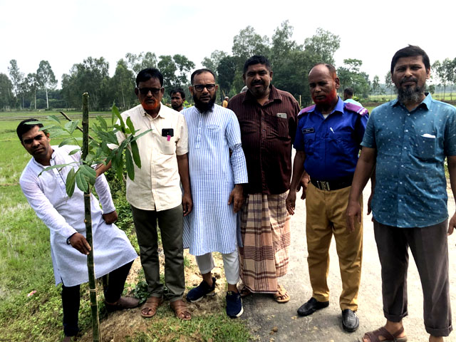 গণ অভ্যুত্থানে শহীদদের স্মরণে শঙ্করপুর ইউনিয়নে বৃক্ষ রোপন